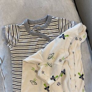 Hanna Andersson short sleeve infant rompers set of 2 6-12 months